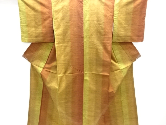 JAPANESE KIMONO / SILK / HAND WOVEN TSUMUGI / 